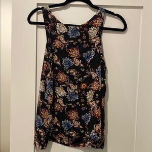 Floral Black Sleeveless Tunic